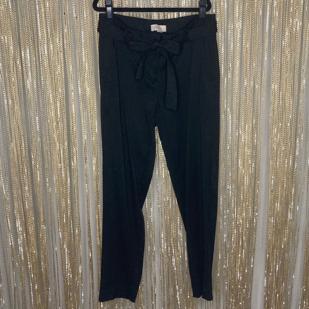 Loft black tie waist cigarette pants slacks high waisted